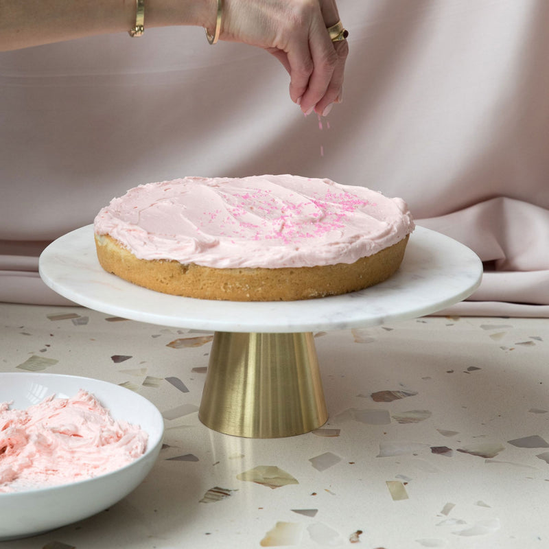 MARBLE & BRASS CAKE STAND