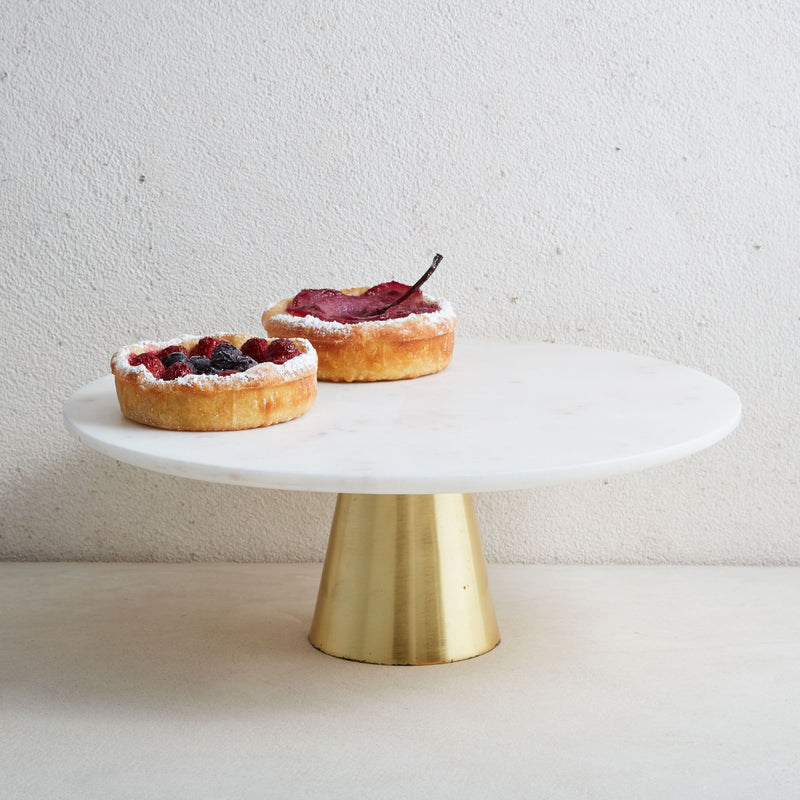 MARBLE & BRASS CAKE STAND