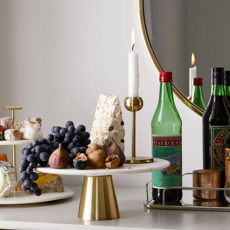 MARBLE & BRASS CAKE STAND