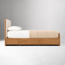 MILES WOOD & UPHOLSTERED SIDE STORAGE BED
