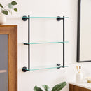 TRIPLE TIERED  GLASS BATHROOM SHELF