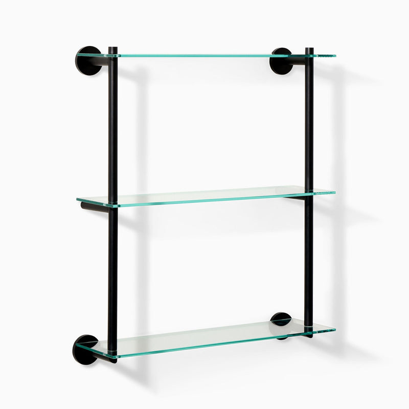 TRIPLE TIERED  GLASS BATHROOM SHELF