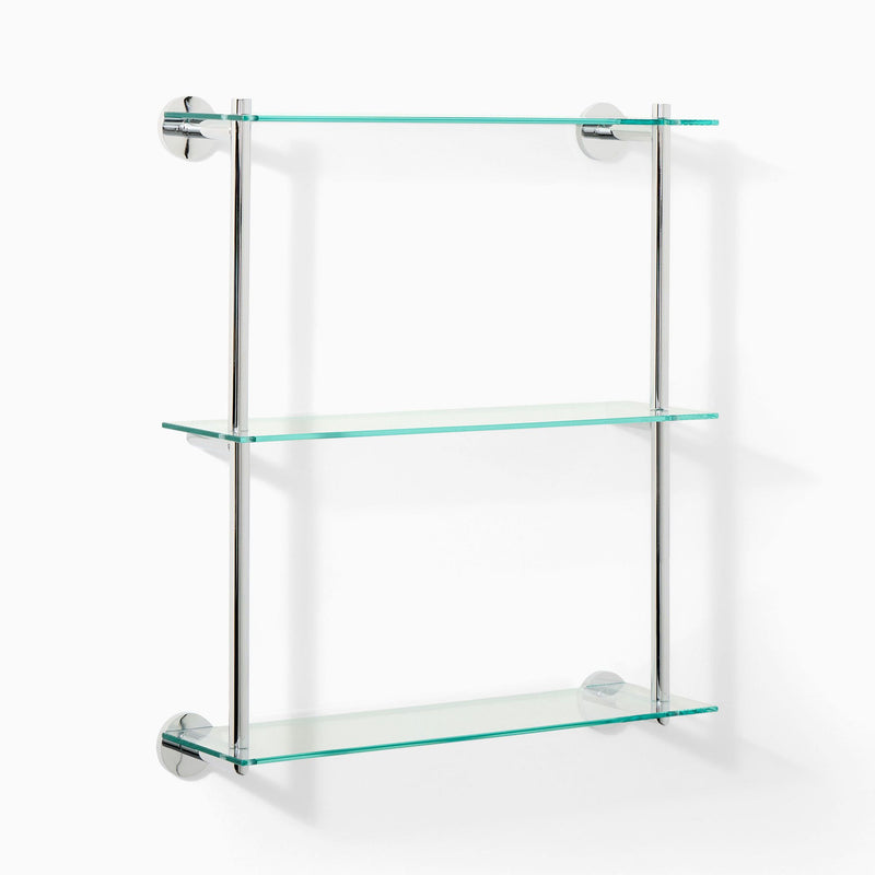 TRIPLE TIERED  GLASS BATHROOM SHELF