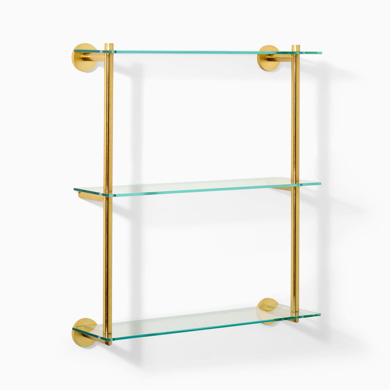 TRIPLE TIERED  GLASS BATHROOM SHELF