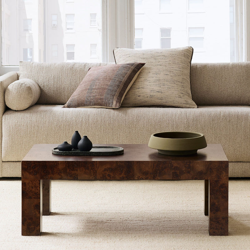 PERSONS BURL COFFEE TABLE