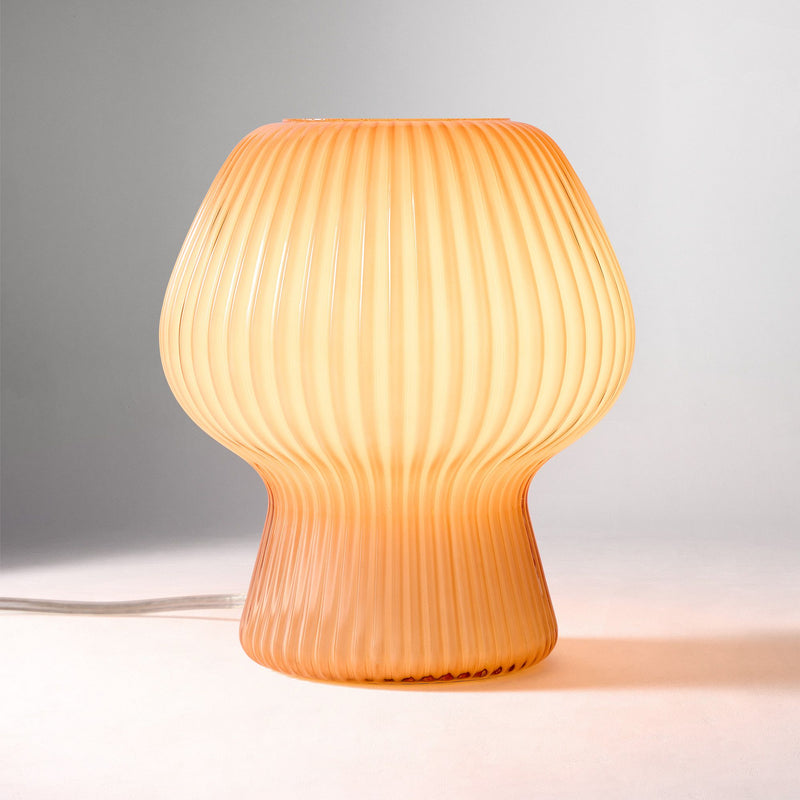 RIBBED GLASS TABLE LAMP