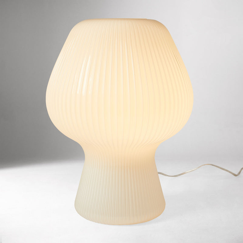 RIBBED GLASS TABLE LAMP