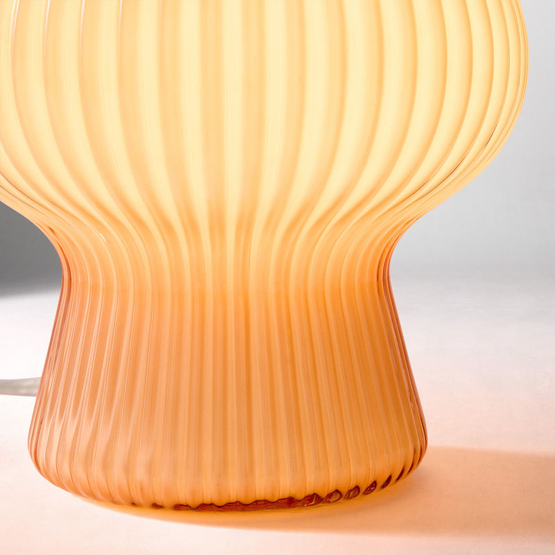 RIBBED GLASS TABLE LAMP