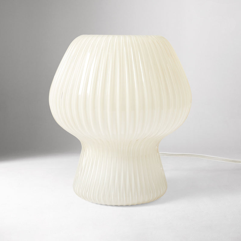 RIBBED GLASS TABLE LAMP