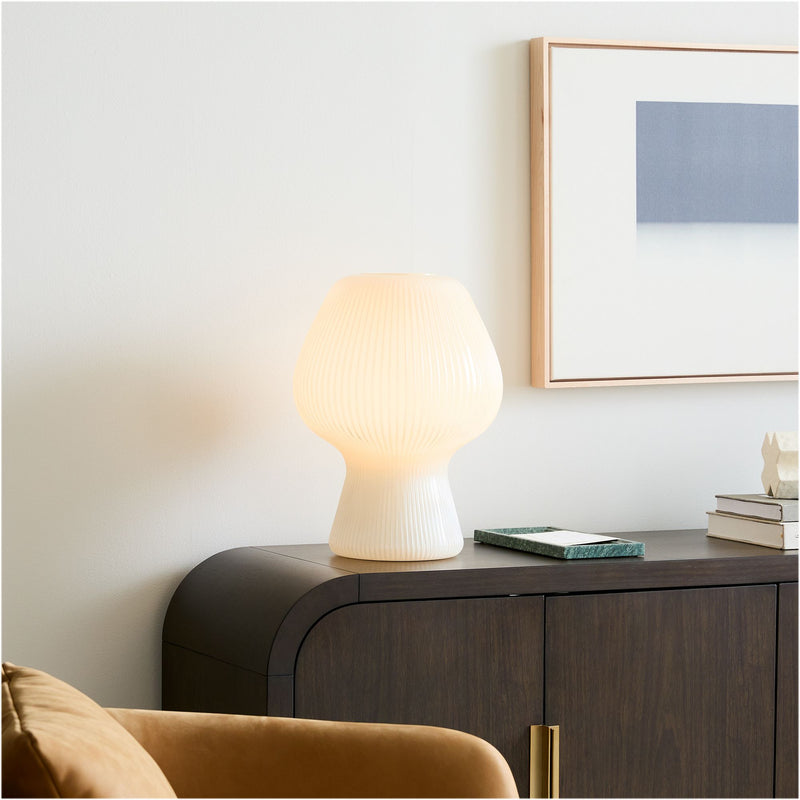 RIBBED GLASS TABLE LAMP