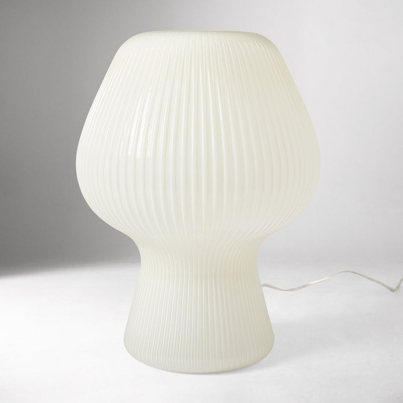 RIBBED GLASS TABLE LAMP