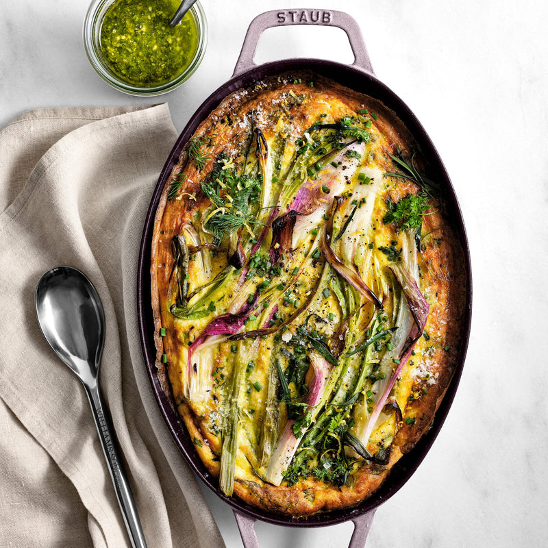 STAUB ENAMELED CAST IRON GRATIN W/ LID