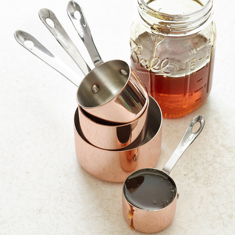 WILLIAMS SONOMA COPPER MEASURING CUPS (SET OF 4)