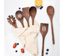 6 PIECE BLACK WALNUT COOKING UTENSILS