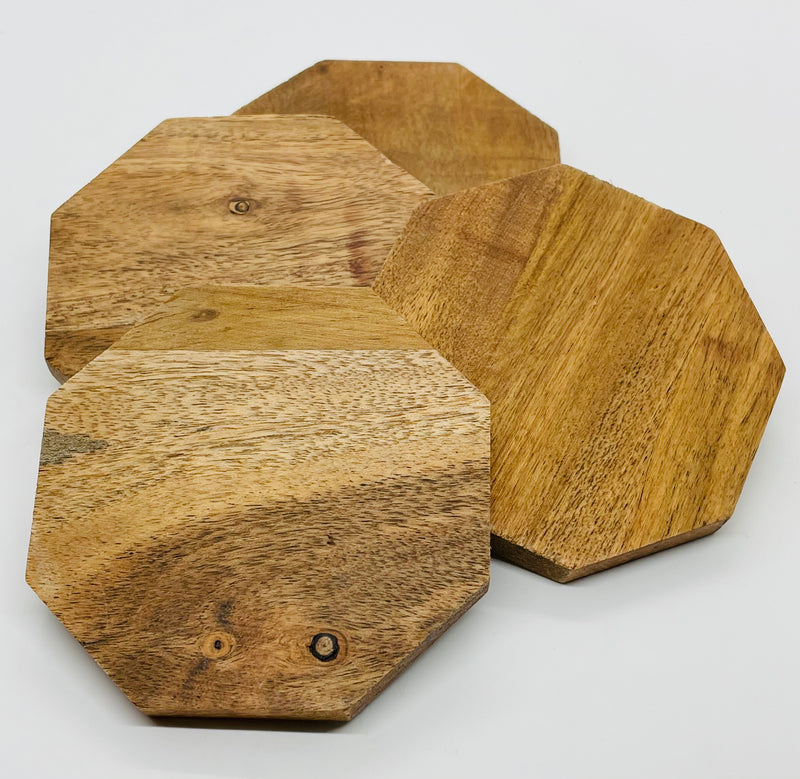 WOODEN OCTAGON COASTERS