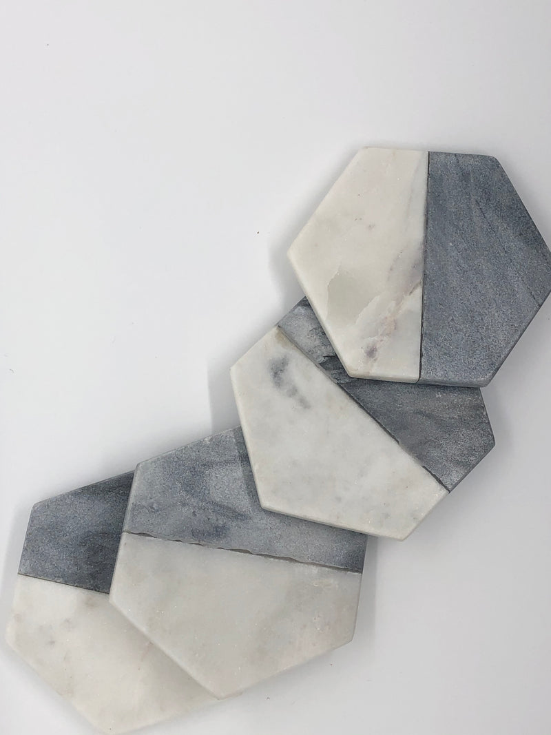 TWO TONED MARBLE COASTERS